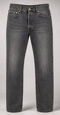 Levis Mens Jeans 32x30 501 Premium Original Fit Black Gray Button Fly Denim