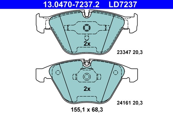 Bremsbelagsatz Scheibenbremse ATE Ceramic 13.0470-7237.2 FüR BMW E90 E93 E92 E91-image