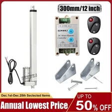 Linear Actuator Heavy Duty 12V 12" 1000N Max Lift DC Motor & Controller Brackets