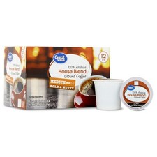 100 Arabica House Blend Medium Roast Coffee Pods, 12 Count