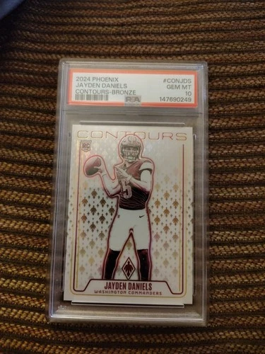 2024 PANINI PHOENIX CONTOURS BRONZE #CONJDS JAYDEN DANIELS ROOKIE RC63 /75 PSa10