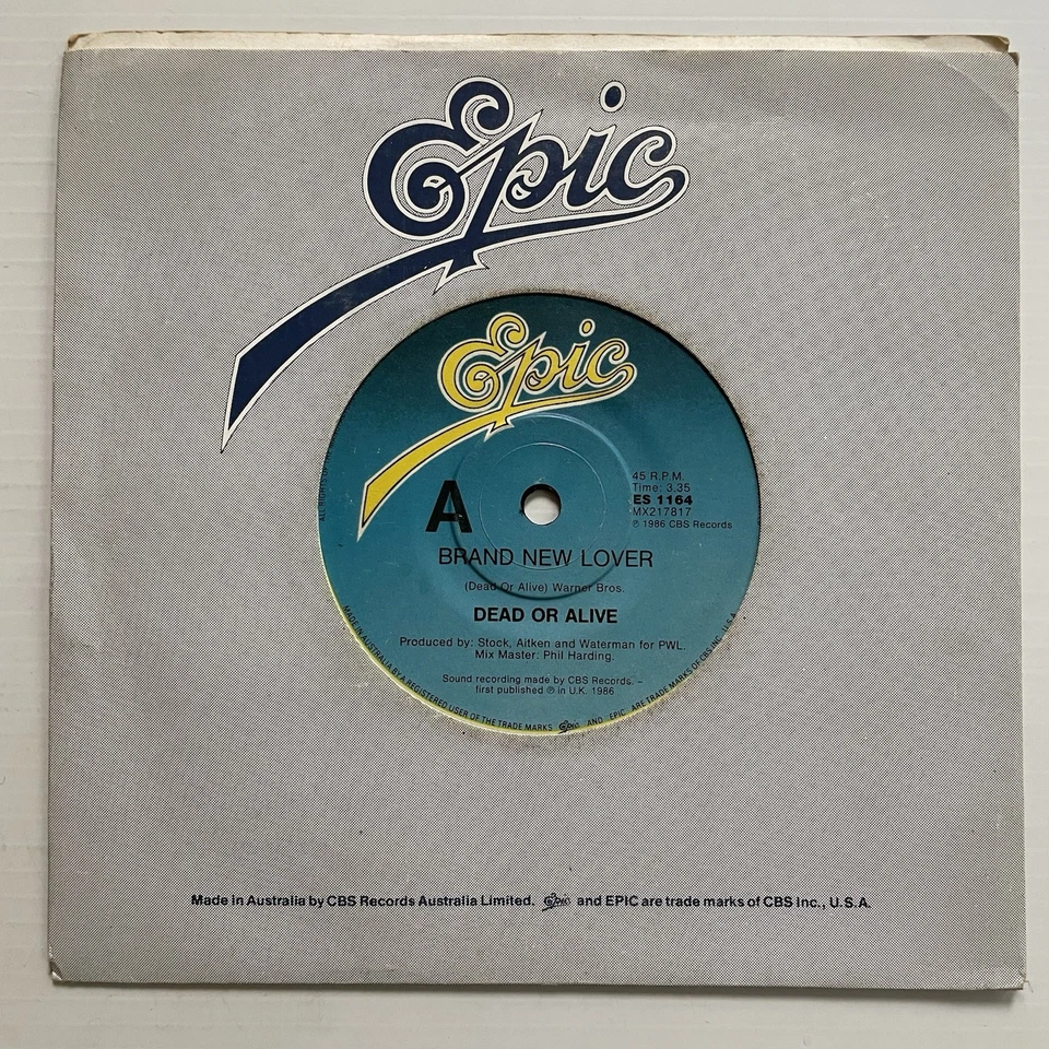 Dead Or Alive Brand New Lover Vinyl Record 7” 45 RPM ES 1164 epic 1986 - Image 3 of 4