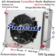3 Row Aluminum Radiator Shroud Fan For 1985-93 Chevy 10 20 Gmc 1500 2500 4.3l At