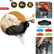 Colador escurridor con clip de silicona colador de alimentos para pasta verduras frutas