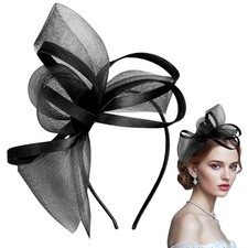 Fascinators Hats for Women Fascinator Headband Tea Party Hat Derby Hats Black