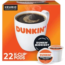 Dunkin Donuts K-Cup Pods, Original Dark Roast, 22/Box