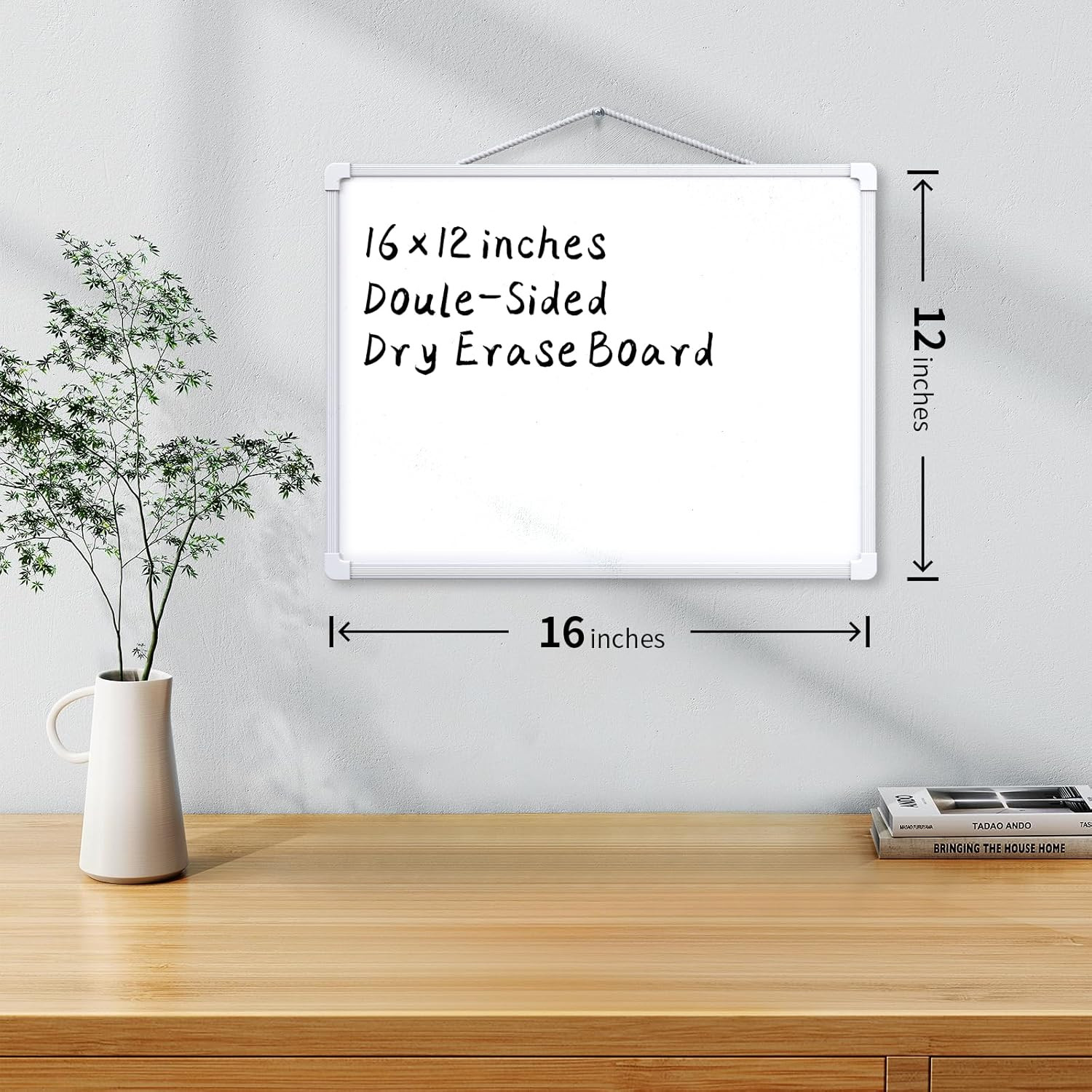 Monthly Calendar Dry Erase Board, 16"x12" White Board Dry Erase for Wall, Small
