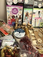 Craft Supplies Lot Of Miscellaneous Items Stickers Beads Glitter Used And Sealed