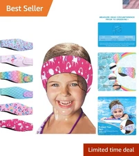 Waterproof Kids Swimming Headbands - 6 Adjustable Ear Protectors for Ages 6-12