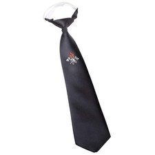 Krawatte Regattes Feuerwehr mit Emblem schwarz Gummizug Standard u. Lang Schlips