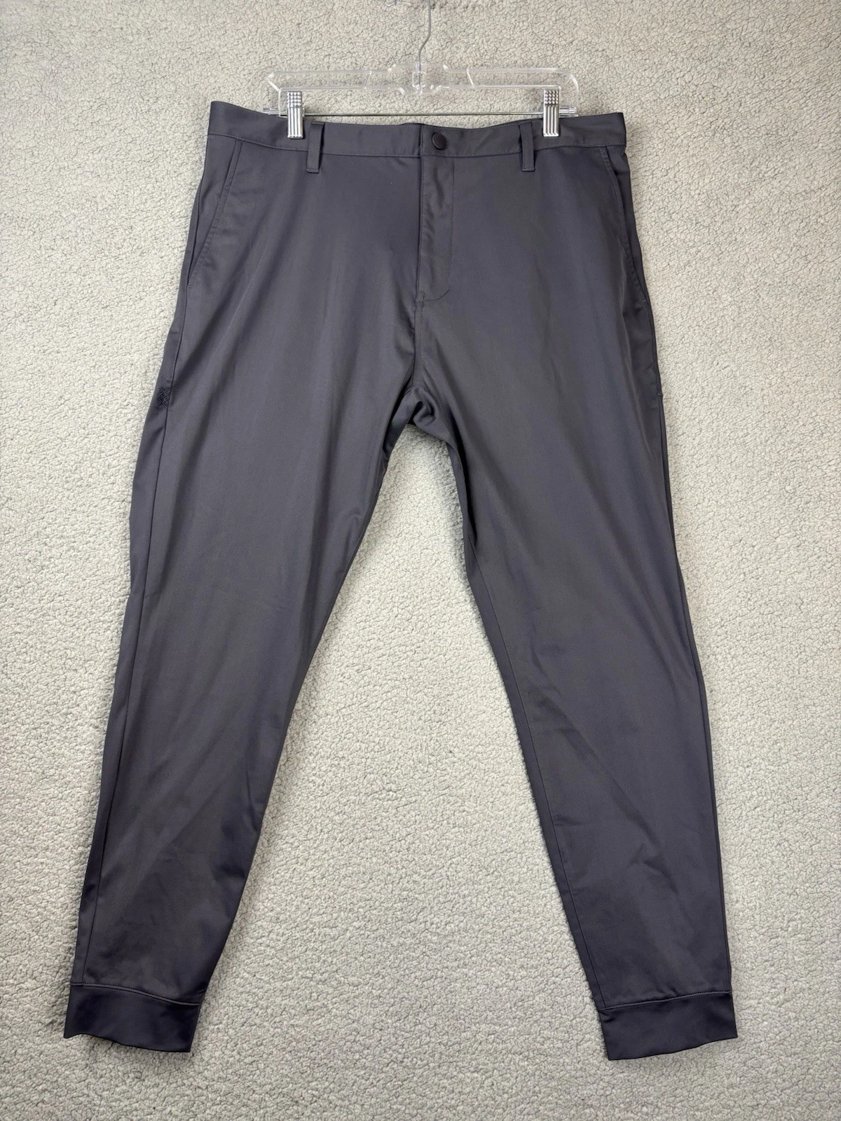 Rhone Pants Men 37x29 Gray Commuter Slim Fit Jogger Ankle Zip Active Performance