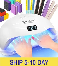 OVLUX 180W Professional UV LED Nail Lamp with Adapter – Fast Nail Dryer for Gel