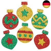Baker Ross AX312 Weihnachtskugel Glitzernde Moosgummi Aufkleber - 96 StüCk,