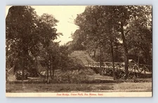 Postcard Iowa Des Moines IA Union Park Foot Bridge 1909 Posted Divided Back