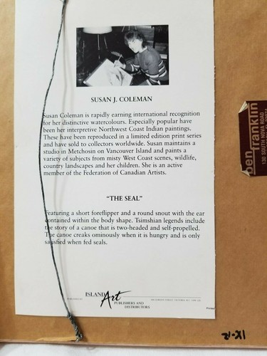 Tarjetas de arte litográfico originales raras de Sue Coleman 1983-84 - Imagen 11 de 11