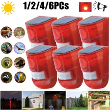 1/2/4PC Solar Alarm LED Light Solar Strobe Light Wireless Motion Sensor Detector