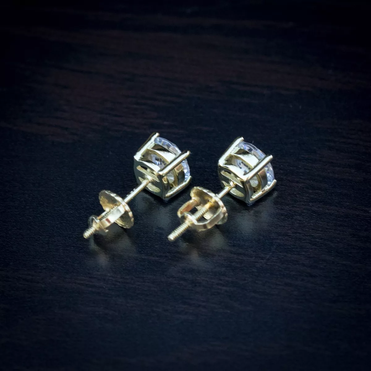 Cz studs with screw deals backs