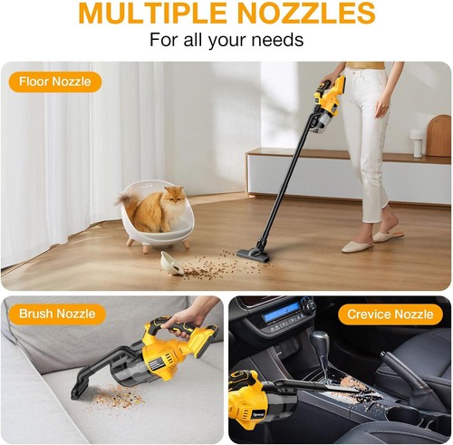 Cordless Vacuum for Dewalt 20V Battery, Handheld Vacuum Cleaner with Washable HE - Picture 6 of 12