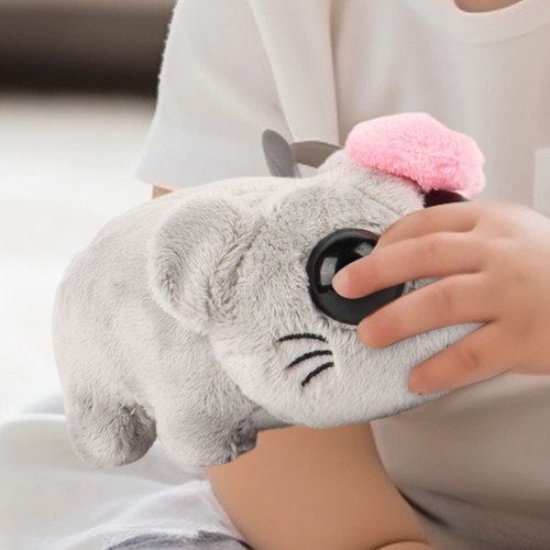 Sad Hamster Plush Toy Built-In Violin Sound Cute Mouse Doll Fluffy Stuffed Doll - Picture 8 of 11