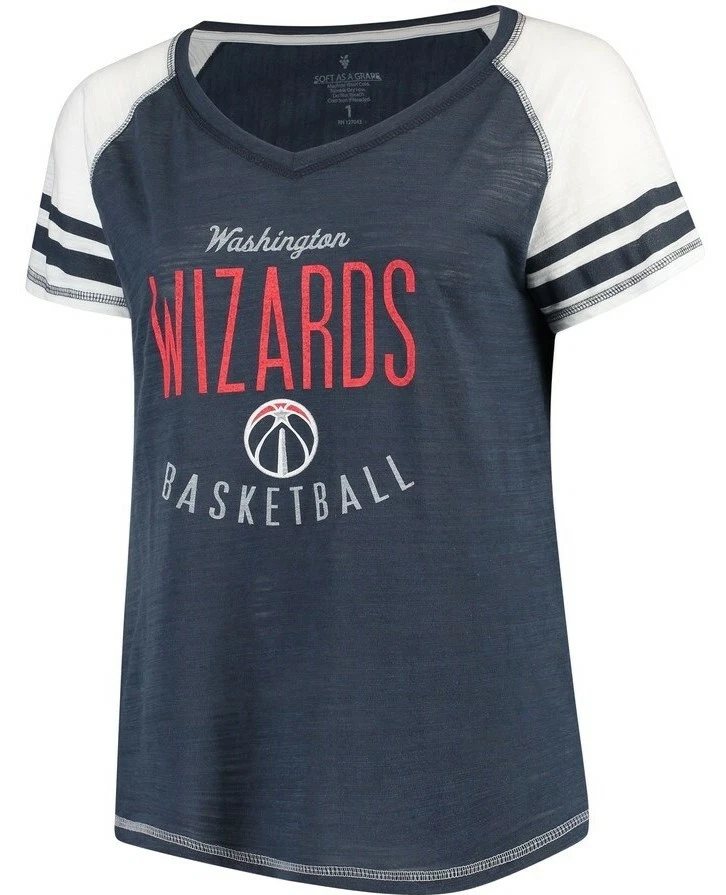 Футболка реглан Washington Wizards Soft As A Grape большого размера цветная блокированная - Изображение 2 из 4