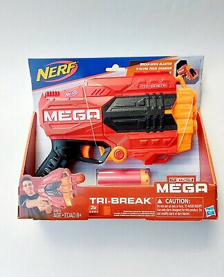 Nerf N-strike Mega Tri-Break, Includes 3 Nerf Mega WhIstler darts, Ages 8+