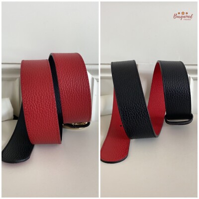 Authentic Gucci Black/Red Pebbled Calfskin 1973 Reversible  display picture 3