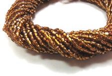 1 FULL HANK  SMOKE TOPAZ S/L  9/0 3-CUT  GLASS SEED BEADS  10 Strands