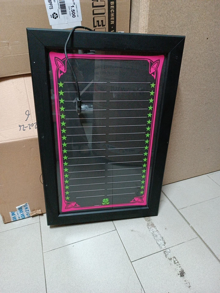 Lavagna Luce Led Luminosa Menù Ristorante con Cornice Nera e Vetro 70x50cm - Immagine 3 di 4