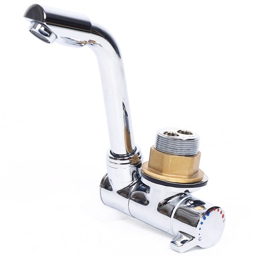 RV Caravan Copper Faucet Foldable Marine Boat Faucet Hot/Cold Water Swivel Tap - 第 5/11 張圖片