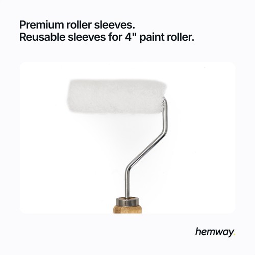 Hemway Premium Mini Farbroller Sleeves 4" 4er Pack Small Mid-Pile Sleeves - Bild 2 von 7