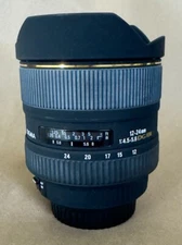 Sigma 12-24mm f/4.5-5.6 DG HSM Ultra-Wide Zoom Lens, For Canon "Excellent"