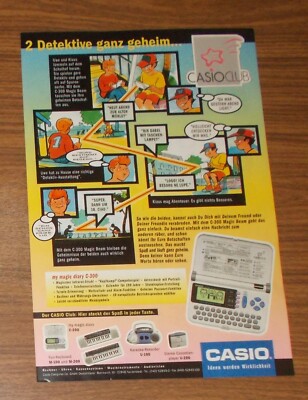 Seltene Werbung CASIO C-300 MY MAGIC DIARY LCD Handheld Computer Comic 1994
