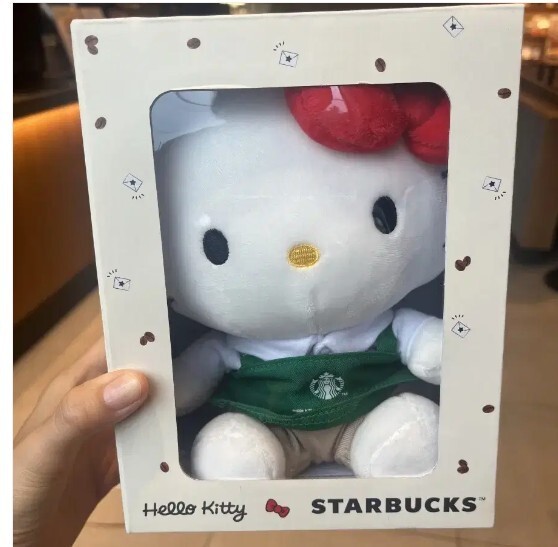Starbucks x Hello Kitty 2024 Plush In Green Apron Barista Korea