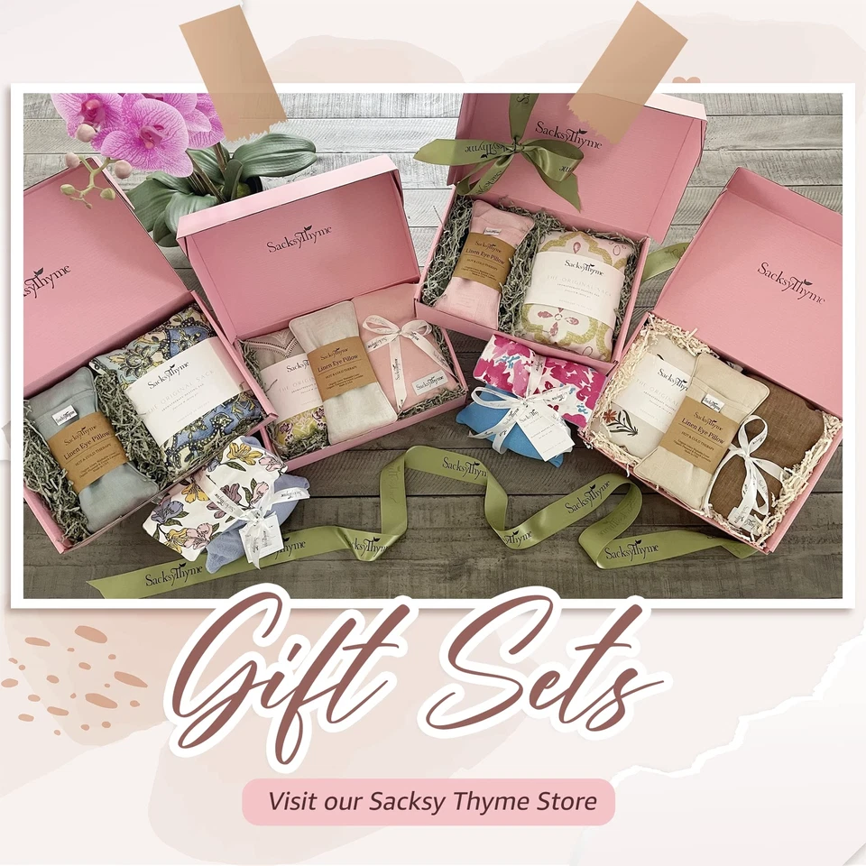 Organic Linen Eye Pillow Lavender & Flaxseed for Stress Relief Microwavable - Image 2 of 4