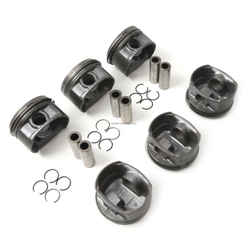 6x Pistons & Rings Fit For VW Passat Audi A4 S4 A6 S6 1996-2005 2.8L AHA ATQ - Picture 7 of 8