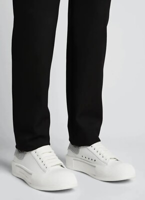 Alexander McQueen Mens Plimsoll Silver Slip-On Sneakers size 46D (men’s 13US) Men main image 4