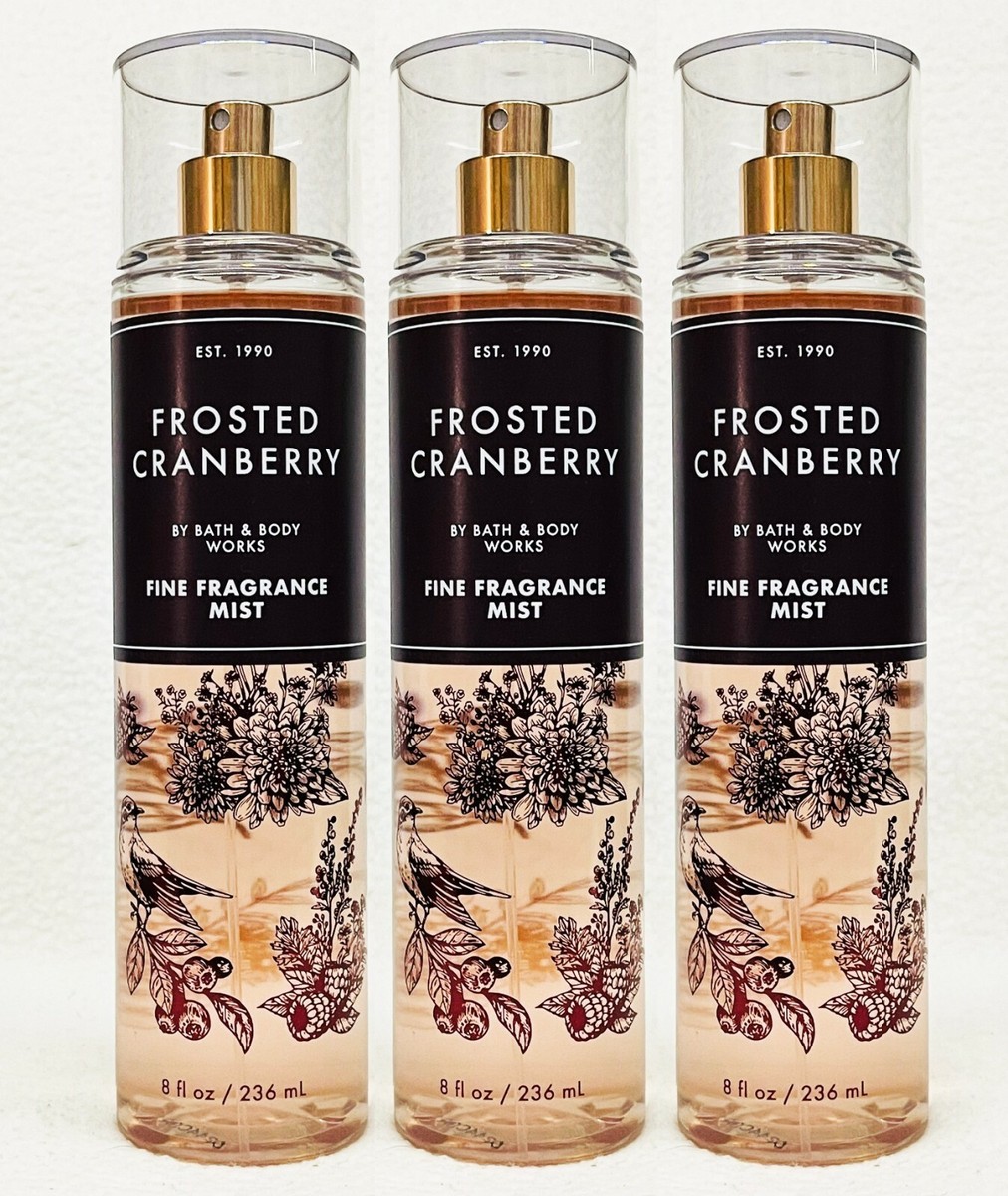 3 Bath & Body Works FROSTED CRANBERRY Fine Fragrance Mist