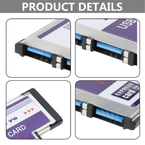 54mm for Express Card 3 Port USB 3.0 Adapter Expresscard for Laptop FL1100 Chip - Photo 2/8