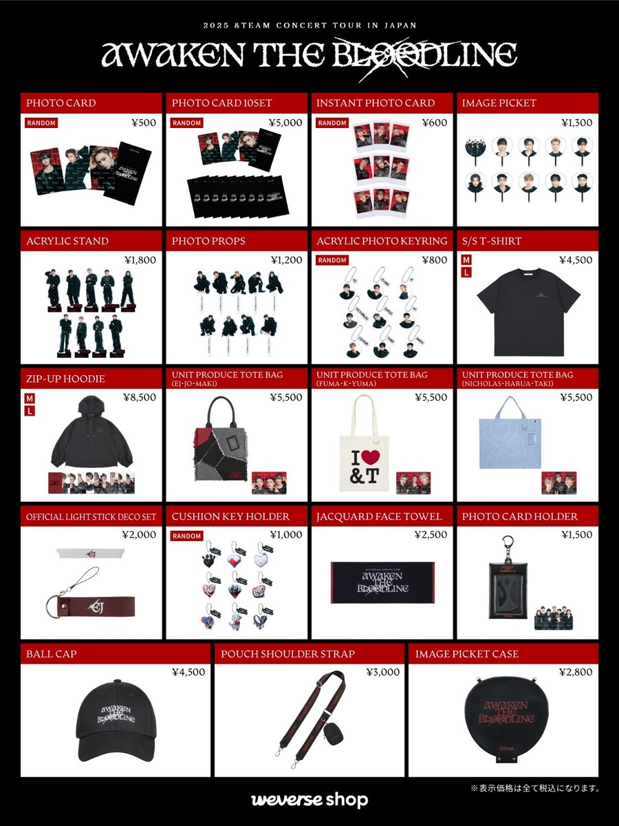 &TEAM K AWAKEN THE BLOODLINE グッズ &TEAM ANDTEAM 2025 CONCERT TOUR