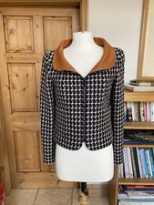 Genuine Chanel Women's Houndstooth Jacket Fr 36 Uk 8