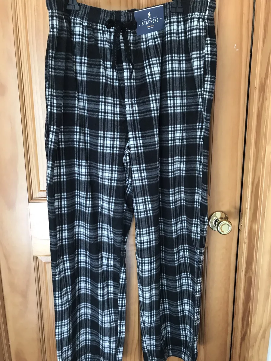 NWT STAFFORD SLEEP PANT - MEN - RET $26 - XXL - BLACK/GRY/WHITE PLAID  (5BX24 08)