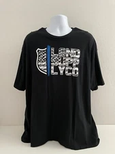 LGND Supply Mens Size 3XL Black Short Sleeve Crew Neck T-Shirt USA Back The Blue