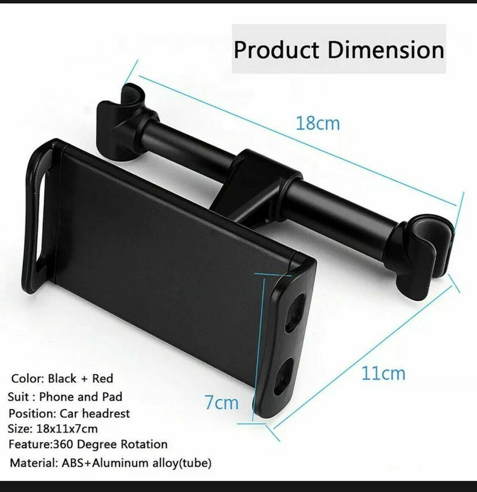 Universal 360° Car Back Seat Holder Mount Headrest For iPhone iPad Mini Tablet - Image 4 of 4