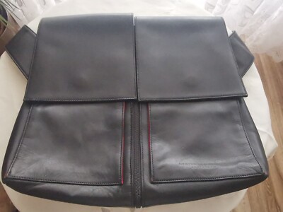 HESTER VAN EEGHEN Amsterdam Akten/messig Schulter Tasche Schwarz Rot. Zustand
