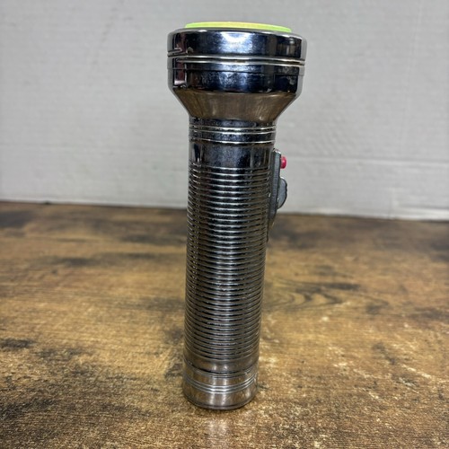 VTG White Elephant D-Cell Mining Flashlight Chrome Beveled, Working Collectible - Picture 9 of 16