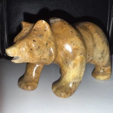 RARE Wendy Hook Signed Soapstone Carved Bear Sculpture (see photos/desc.)