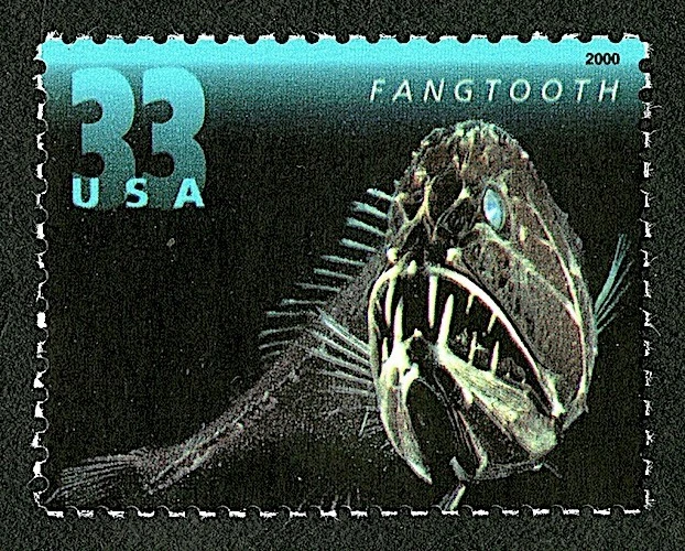 2000 DEEP SEA CREATURES Strip 5x33¢ Stamps #3439-43 Fanfin Anglerfish, Fangtooth - Image 4 of 4