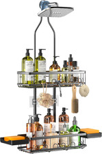 Shower Caddy Hanging over Shower Head, Adjustable, Black