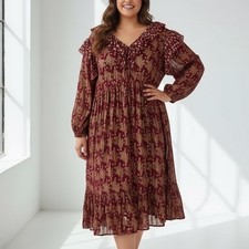 Asos Curve Maxi Dress Womens 26 Multicolor Metallic Gathered Waist Front Slit