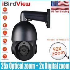 iBirdView 8MP 50x Zoom 25x Optical+ 2x Digital Zoom Auto Tracking POE PTZ Camera